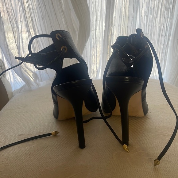 Guess Black Lace Up Back High Heels - Picture 3 of 5